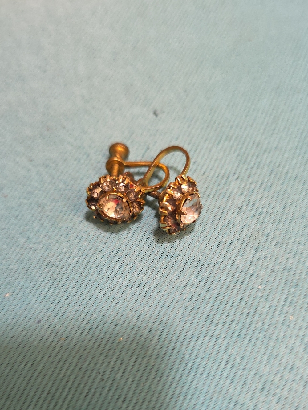 Gold-Tone Crystal Cluster Screw Back Earrings - Elegant Women Jewelry